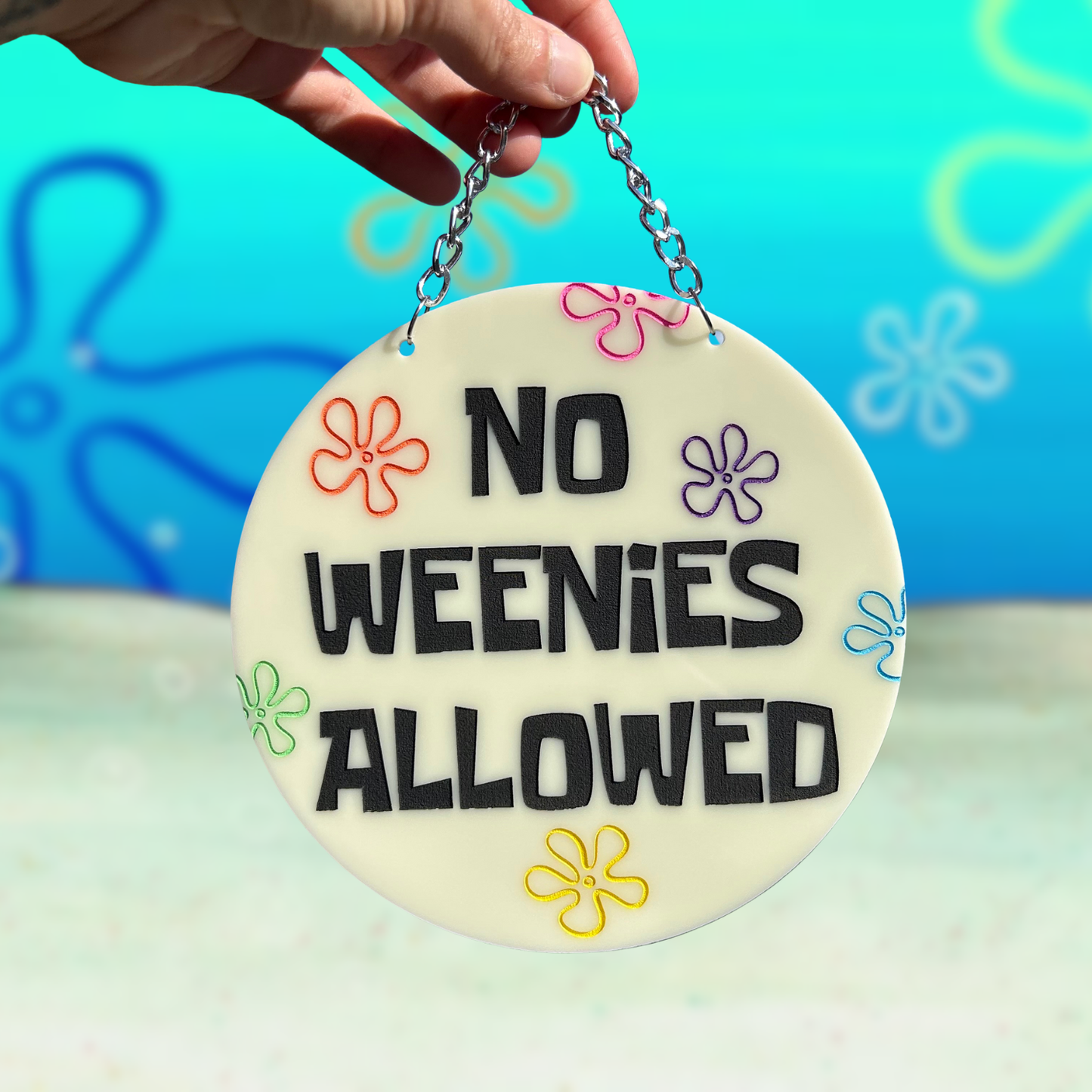no weenies allowed wall hanging