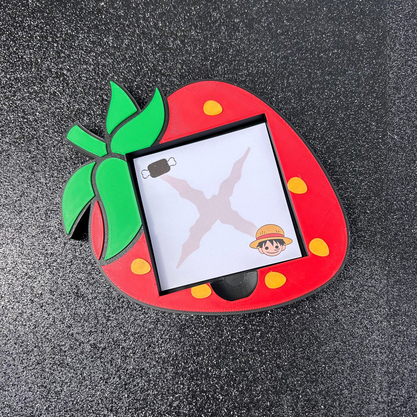 strawberry sticky note holder